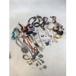 A quantity of costume jewellery including Attwood and Sawyer, some silver items, earrings,