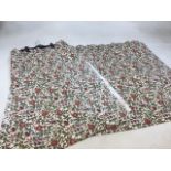 A pair of Briar wood lined curtains by Liberty of London. W:119cm x H:90cm Open width