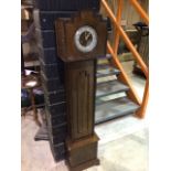 A scratch built Grandmother case with a Smiths mantle clock to interior W:28cm x H:139cm
