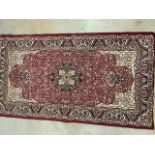 A silk Jamal style rug. W:118cm x D:65cm x