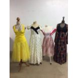 Four vintage evening dress
