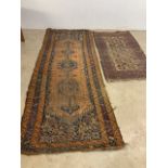 An antique Turkish Anatolian style runner also with a small Baluch rug. Runner W:259cm x H:103cm