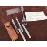 Military interest - a WW1 fork salvaged from English Channel - see phot , also with a campaign style
