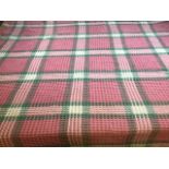 A Welsh style waffle blanket in wool - no label. W:200cm x H:200cm