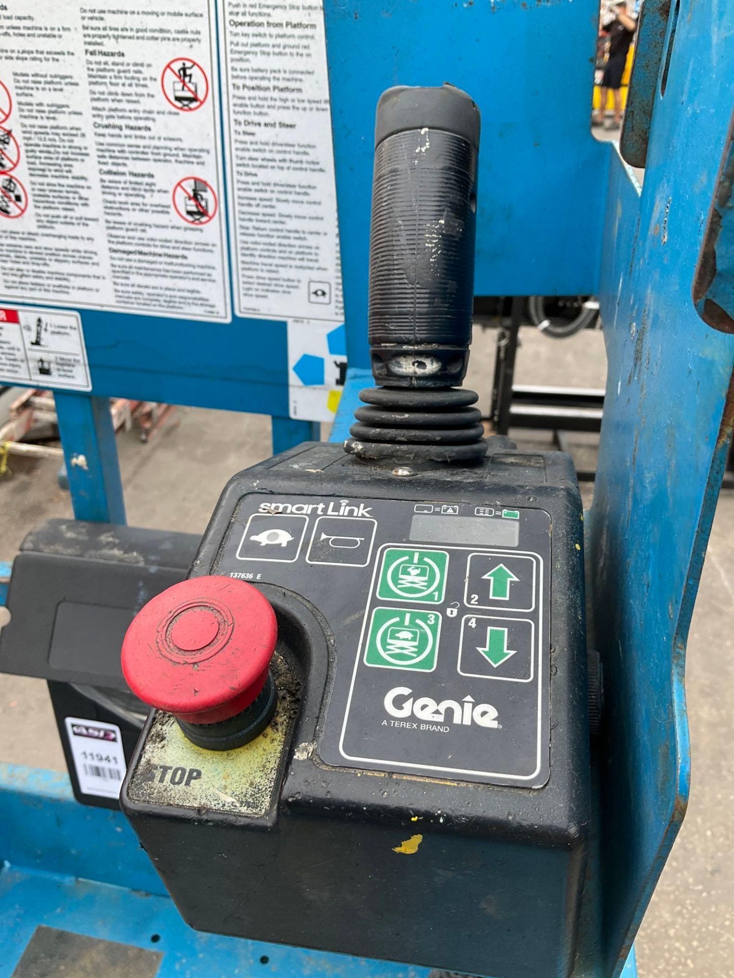 GENIE SCISSOR LIFT MODEL GS1930, ELECTRIC, APPROX MAX PLATFORM HEIGHT 19FT, BUILT IN BATTERY CHARGER - Image 11 of 16