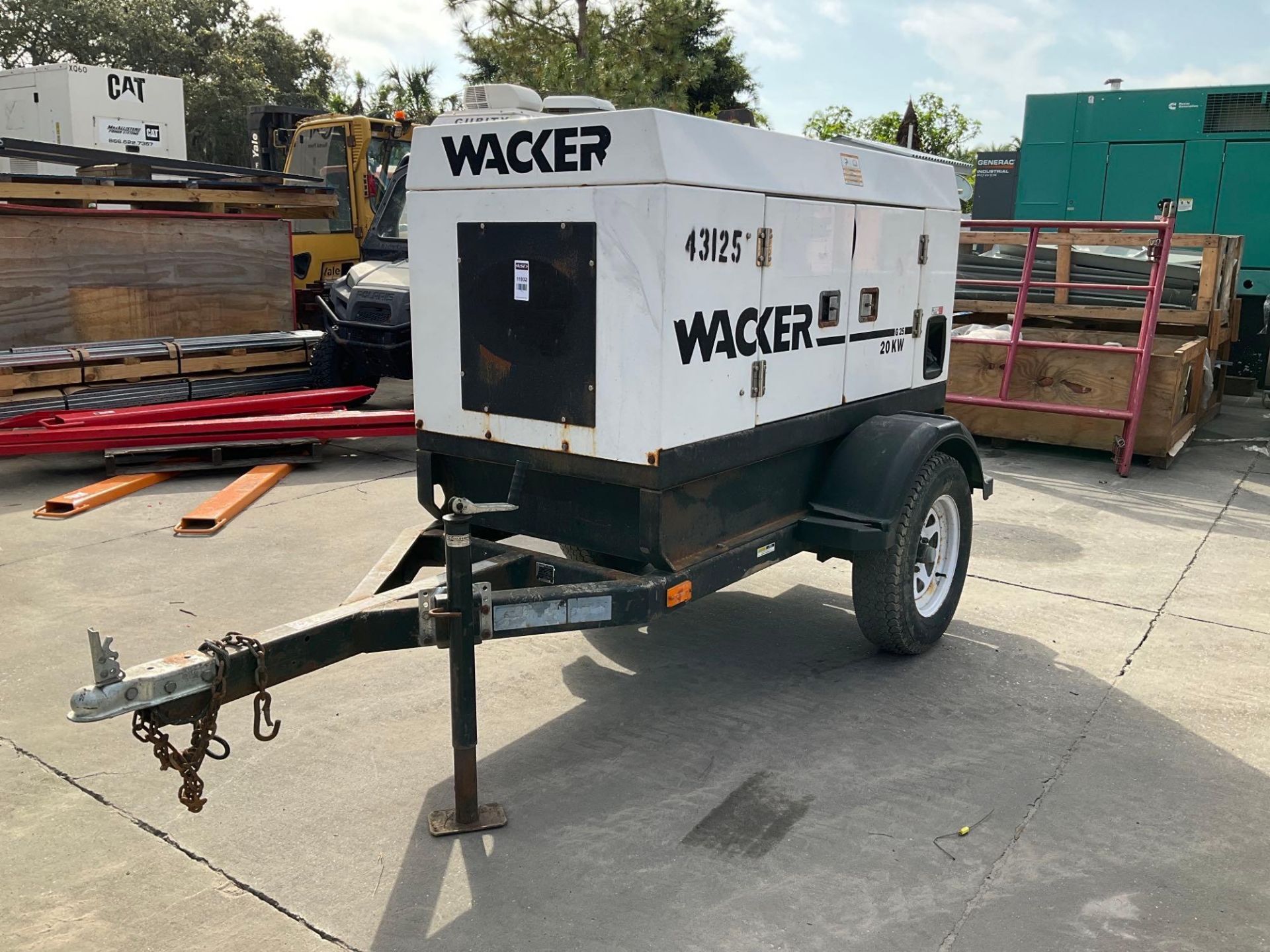 WACKER G25 20 KW GENERATOR, DIESEL, TRAILER MOUNTED,ISUZU ENGINE, APPROX PHASE 3/1, APPROX 208/480-1 - Image 2 of 26