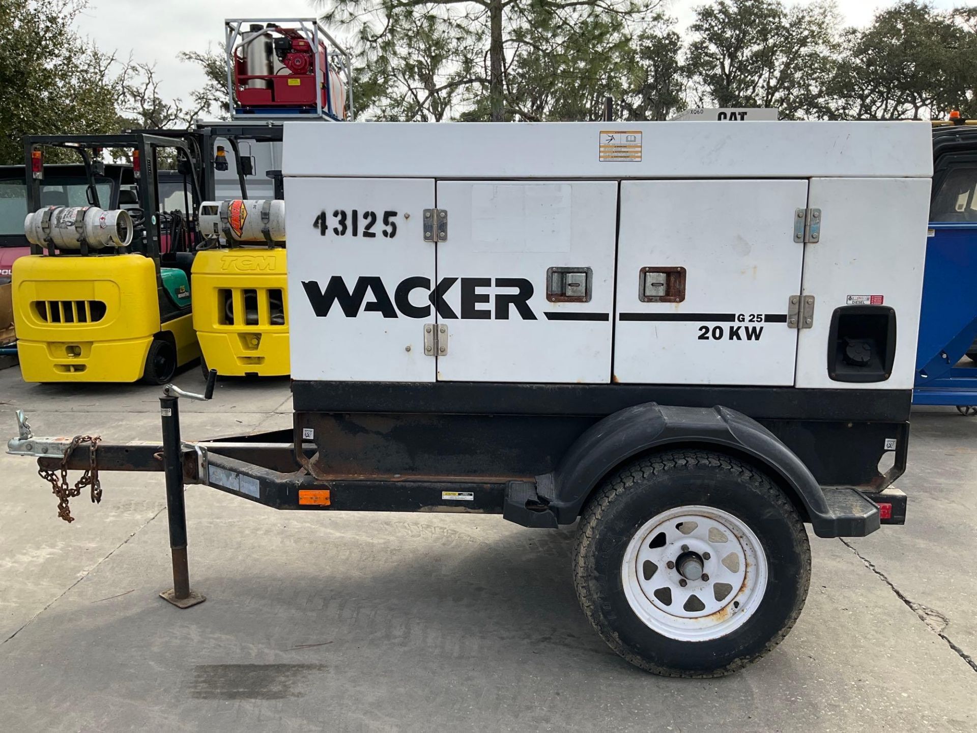 WACKER G25 20 KW GENERATOR, DIESEL, TRAILER MOUNTED,ISUZU ENGINE, APPROX PHASE 3/1, APPROX 208/480-1