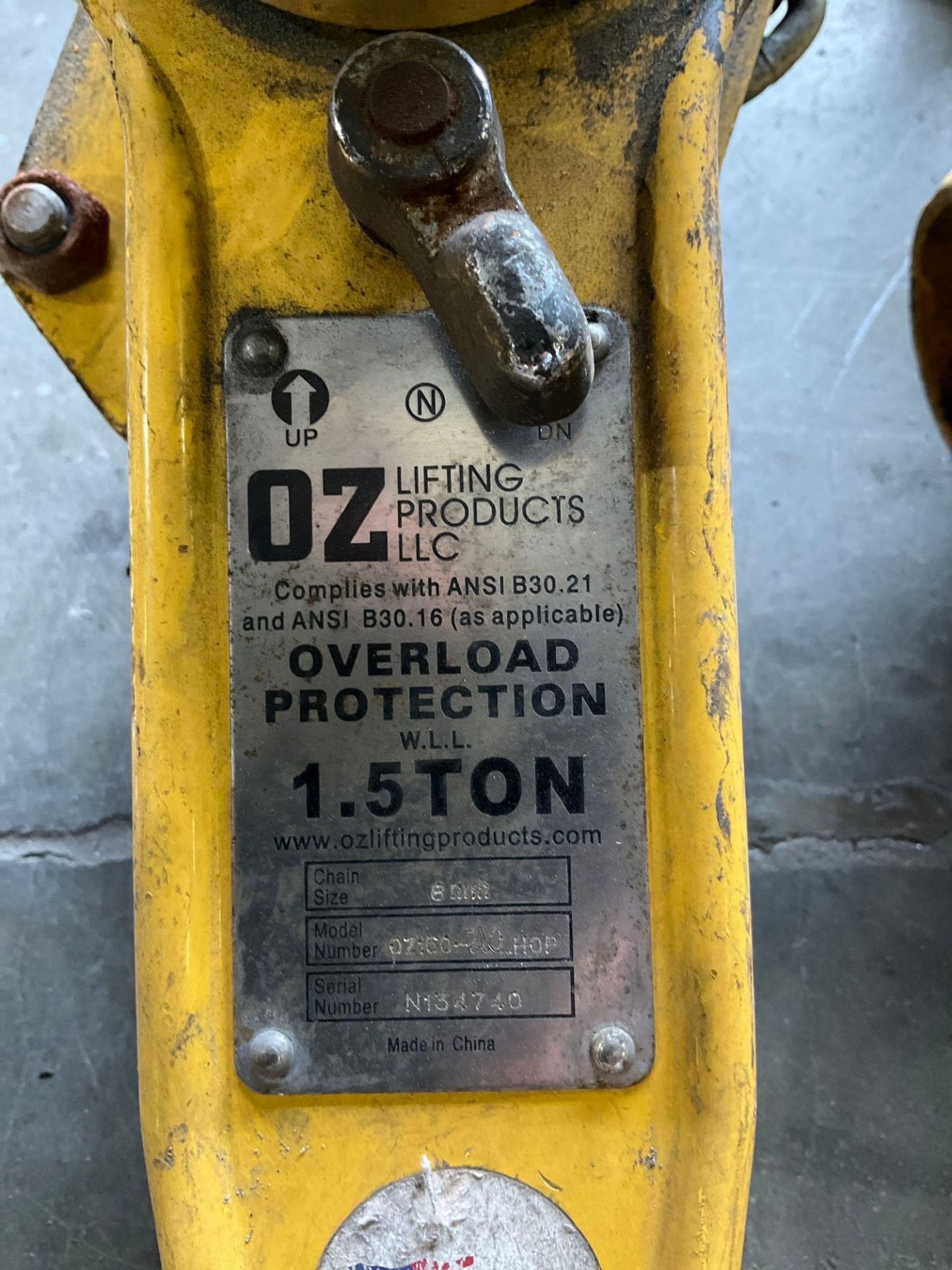 ( 3 ) OZ LIFTING 1.5 TON LEVER HOIST & ( 1 ) OZ LIFTING 3TON LEVER HOIST - Image 4 of 4