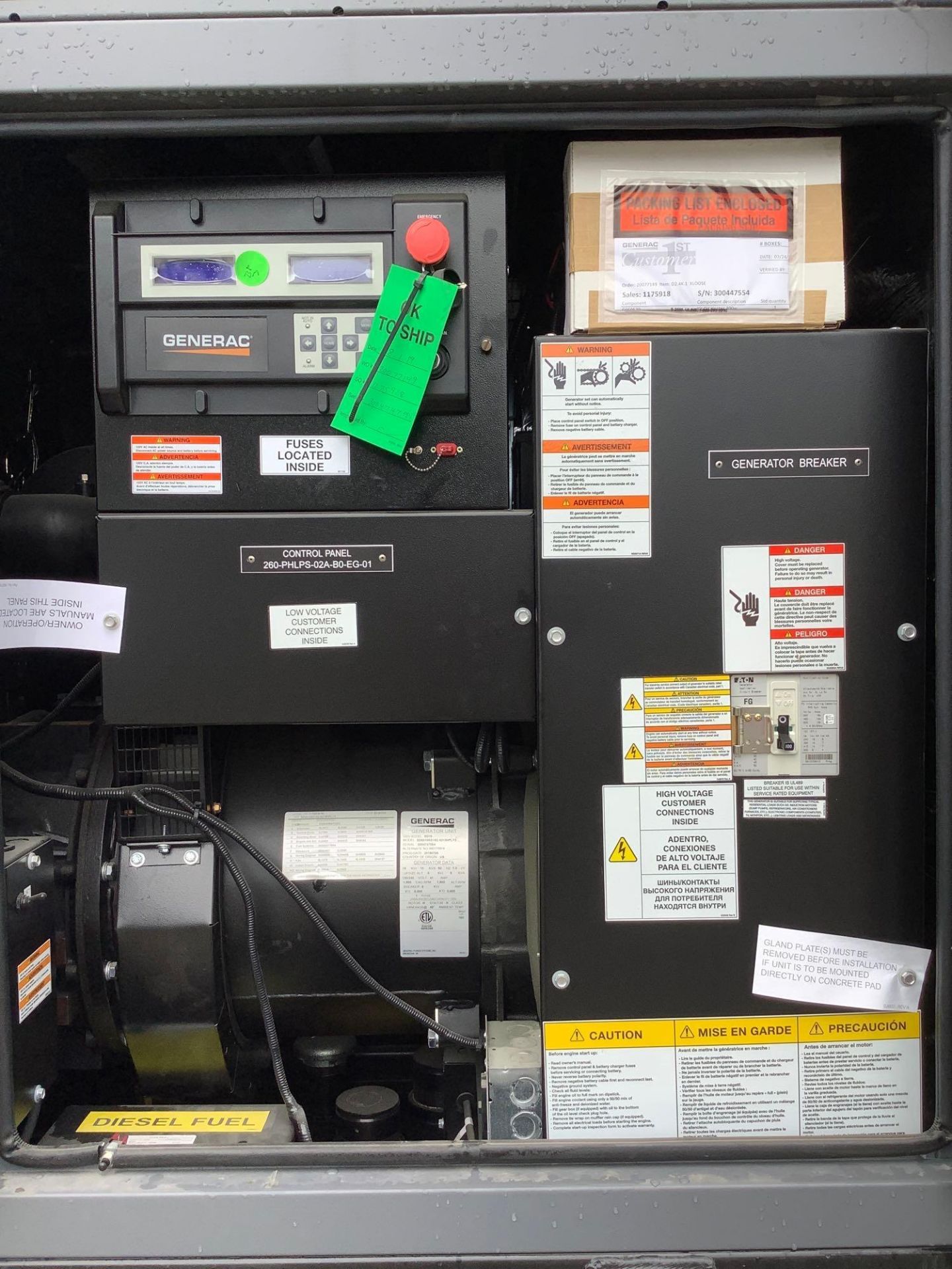 UNUSED GENERAC INDUSTRIAL POWER GENERATOR MODEL SD010, DIESEL , APPROX 10 KW, APPROX 60HZ, PHASE 1, - Image 4 of 23