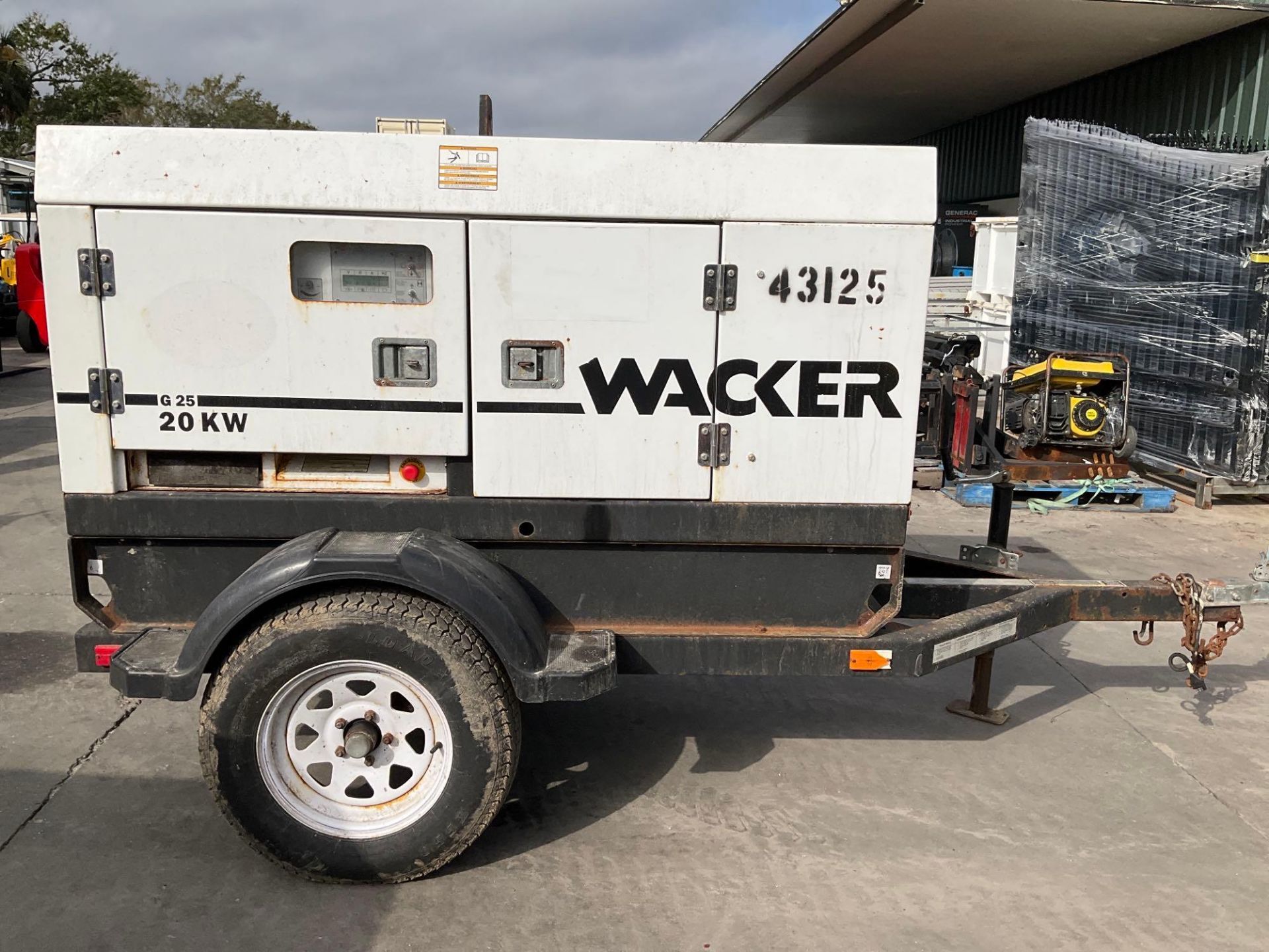 WACKER G25 20 KW GENERATOR, DIESEL, TRAILER MOUNTED,ISUZU ENGINE, APPROX PHASE 3/1, APPROX 208/480-1 - Image 9 of 26