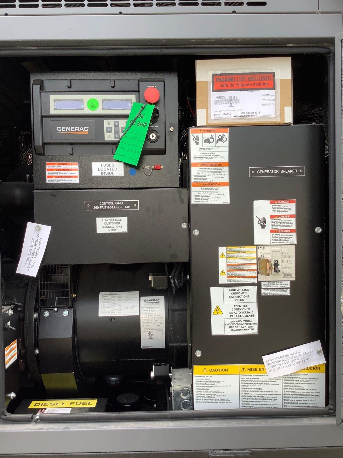 UNUSED GENERAC INDUSTRIAL POWER GENERATOR MODEL SD010, DIESEL , APPROX 10 KW, APPROX 60HZ, - Image 4 of 23