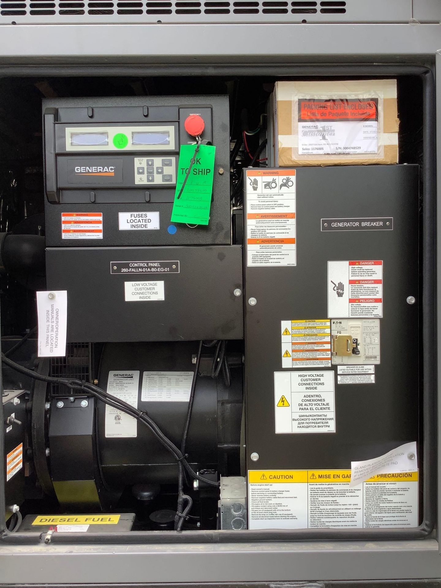 UNUSED GENERAC INDUSTRIAL POWER GENERATOR MODEL SD010, DIESEL , APPROX 10 KW, APPROX 60HZ, PHASE 1, - Image 4 of 23