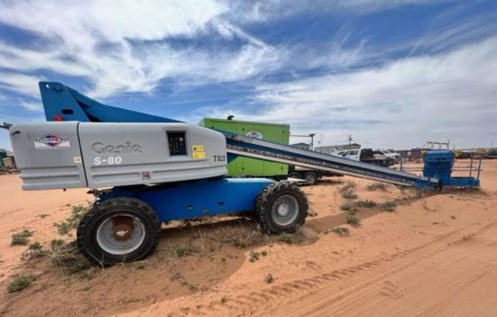 GENIE TELESCOPIC DIESEL BOOM LIFT MODEL S-80, APPROX. MAX PLATFORM HEIGHT 80', DOES NOT START