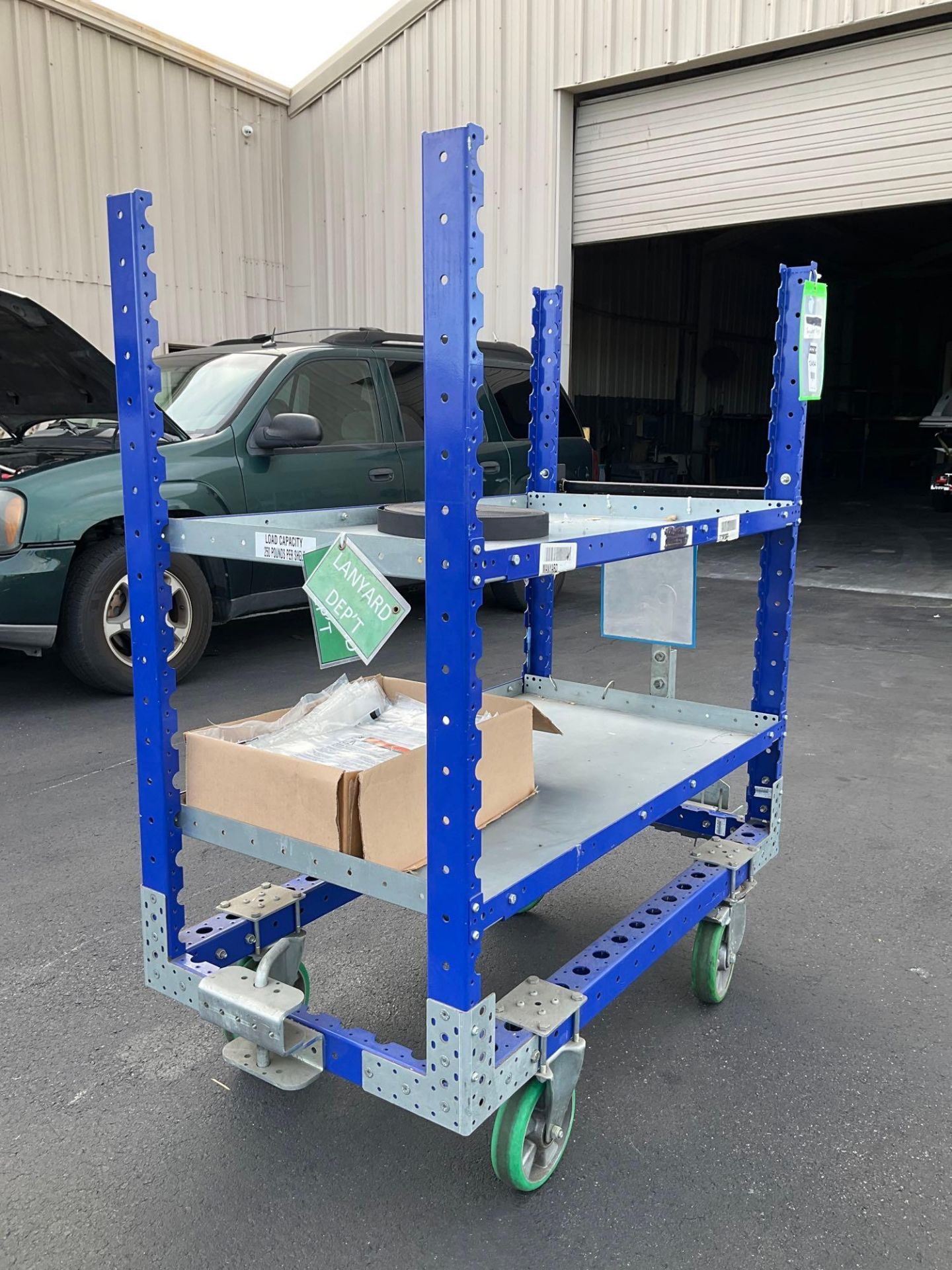 HEAVY DUTY 2 SHELF CART ON WHEELS, APPROX 50” W x 28” L x 62” T - Image 9 of 12