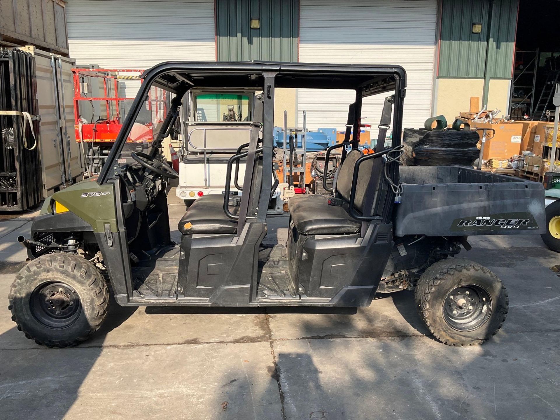 POLARIS RANGER 4x4 ATV, GAS POWERED, CREW CAB, MANUAL DUMP BED, HITCH, BILL OF SALE ONLY, RUNS AND D - Image 2 of 12