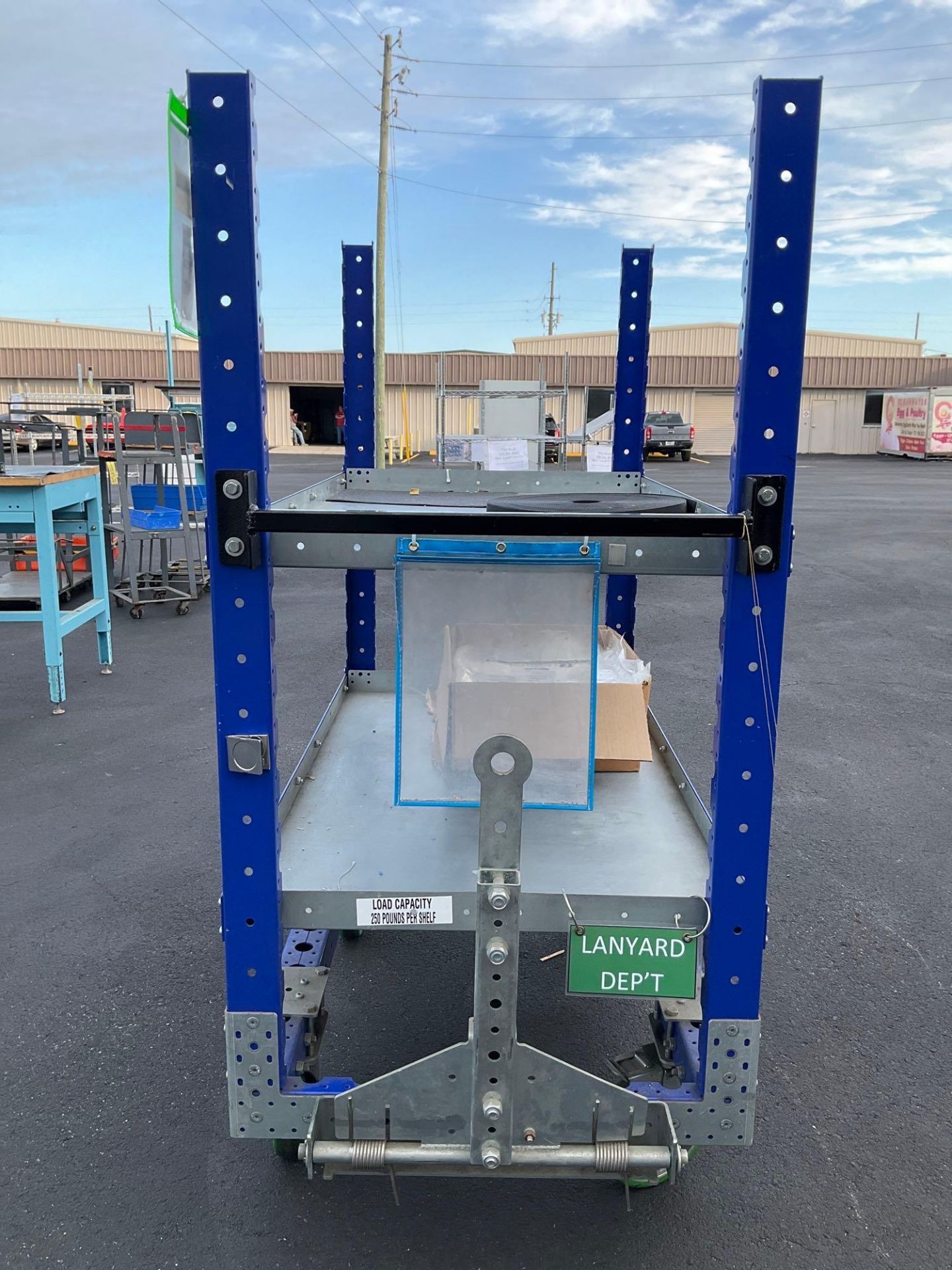 HEAVY DUTY 2 SHELF CART ON WHEELS, APPROX 50” W x 28” L x 62” T - Image 4 of 12