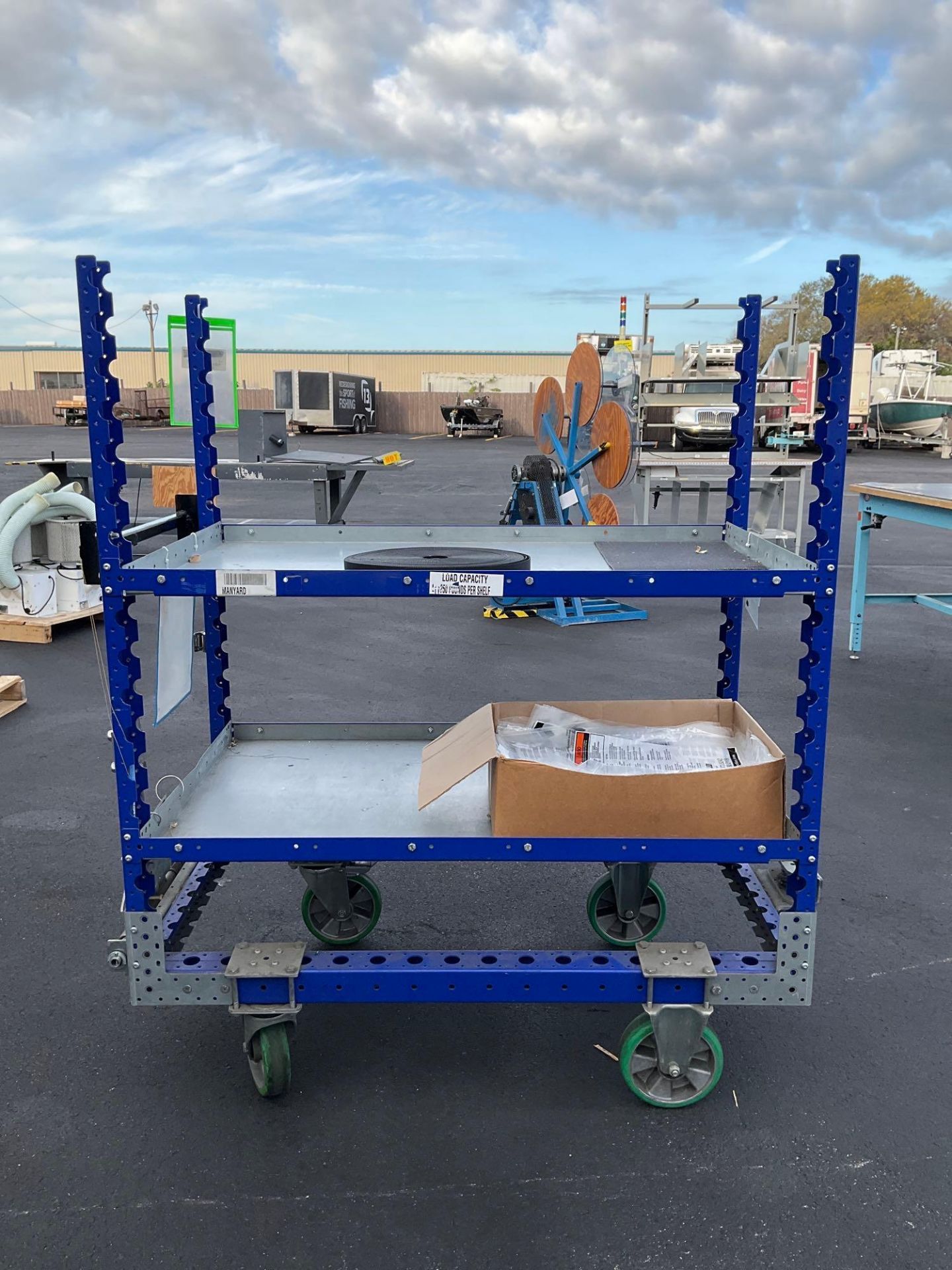 HEAVY DUTY 2 SHELF CART ON WHEELS, APPROX 50” W x 28” L x 62” T - Image 6 of 12