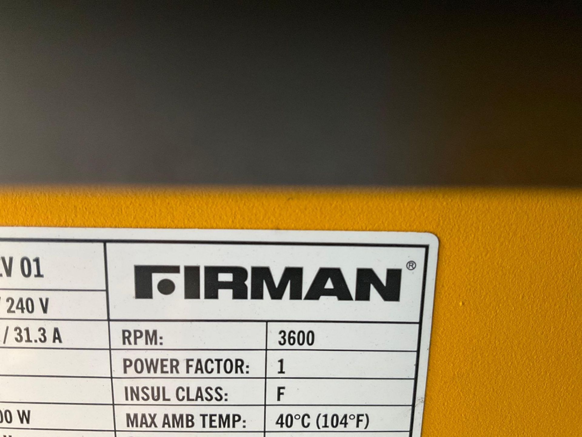 UNUSED FIRMAN DUEL FUEL GENERATOR MODEL HO7552 REV 1 WITH FIRMAN 439cc OHV MOTOR, SINGLE PHASE, APPR - Image 14 of 14