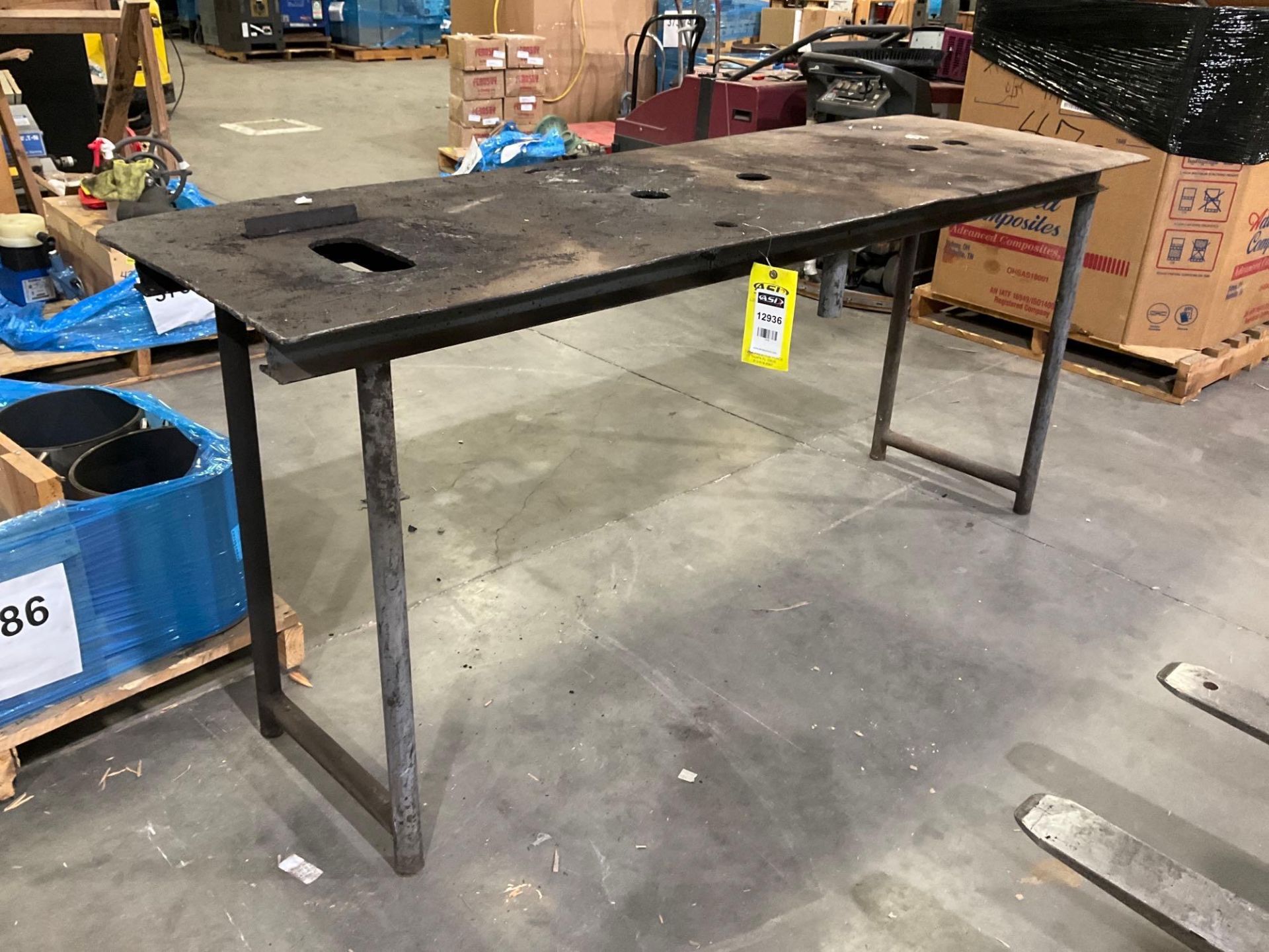 STEEL WORK TABLE , APPROX 80” W x 26” L x 36 ” T - Image 2 of 4