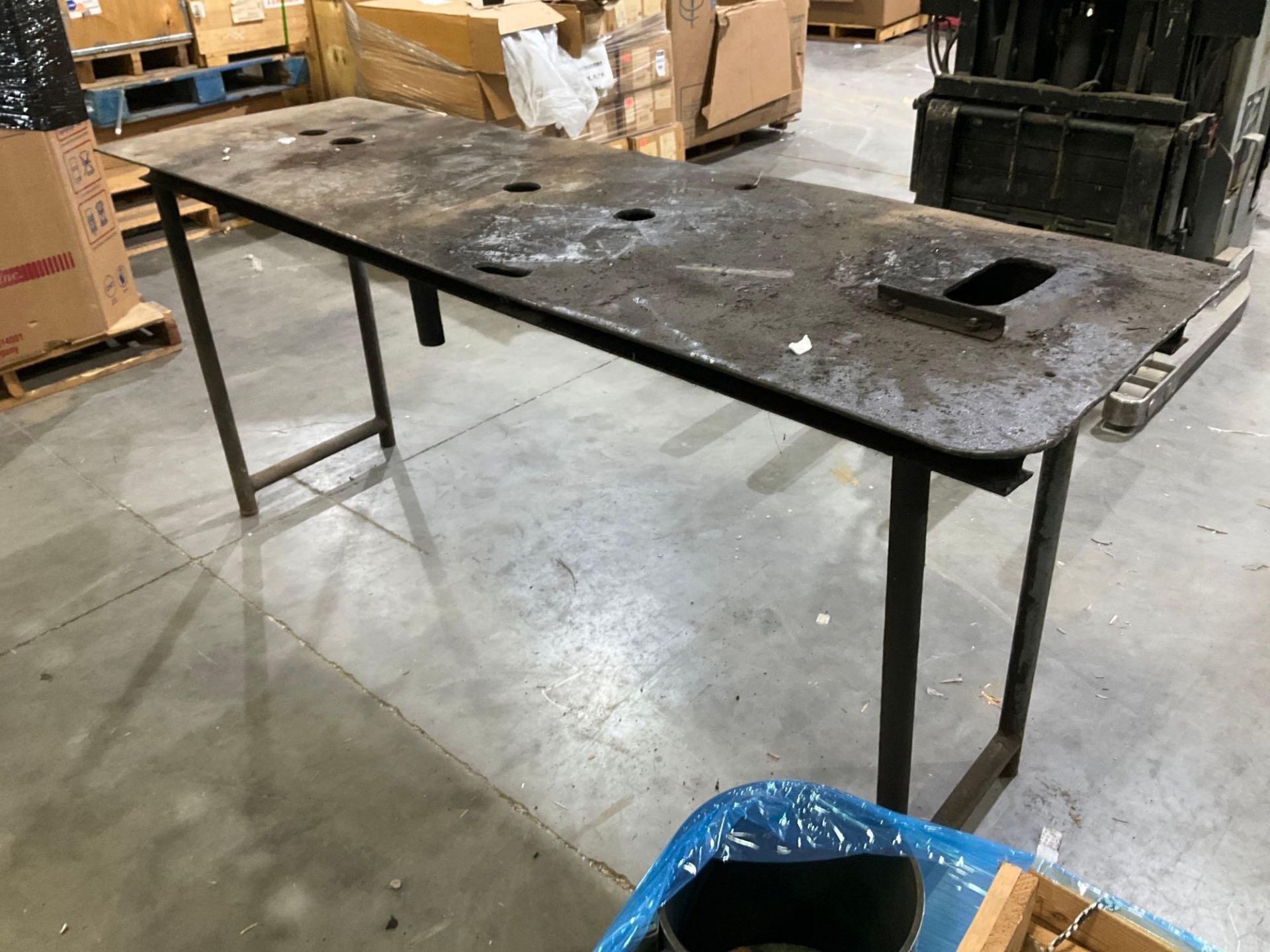 STEEL WORK TABLE , APPROX 80” W x 26” L x 36 ” T - Image 3 of 4