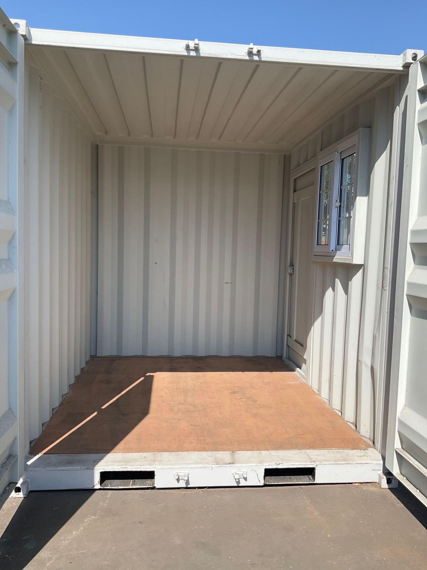 9' OFFICE / STORAGE CONTAINER, FORK POCKETS WITH SIDE DOOR ENTRANCE & SIDE WINDOW, APPROX 99'' T x 8 - Image 11 of 11