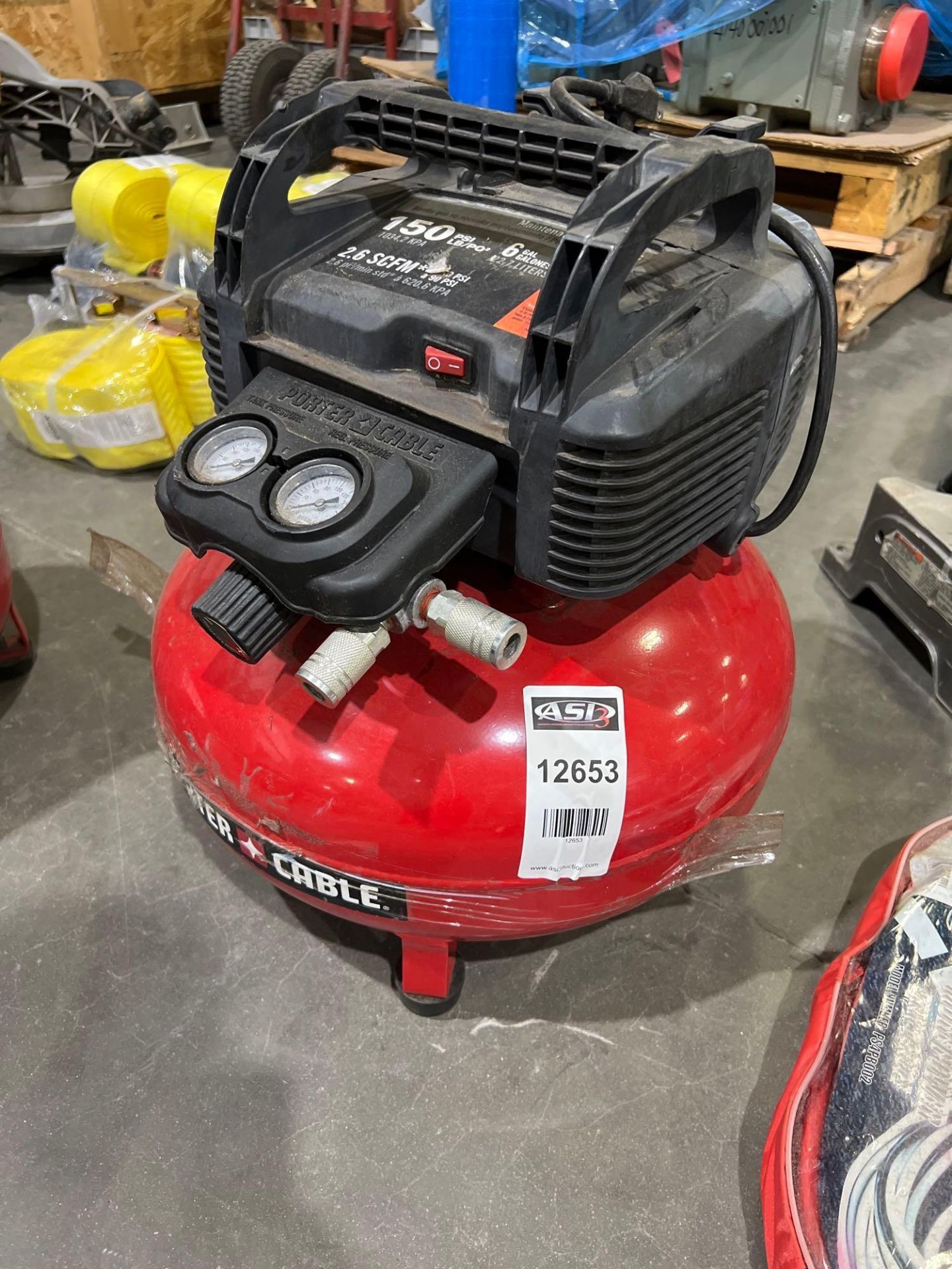 PORTER CABLE 6 GAL 150 PSI PORTABLE ELECTRIC PANCAKE AIR COMPRESSOR MODEL C2002