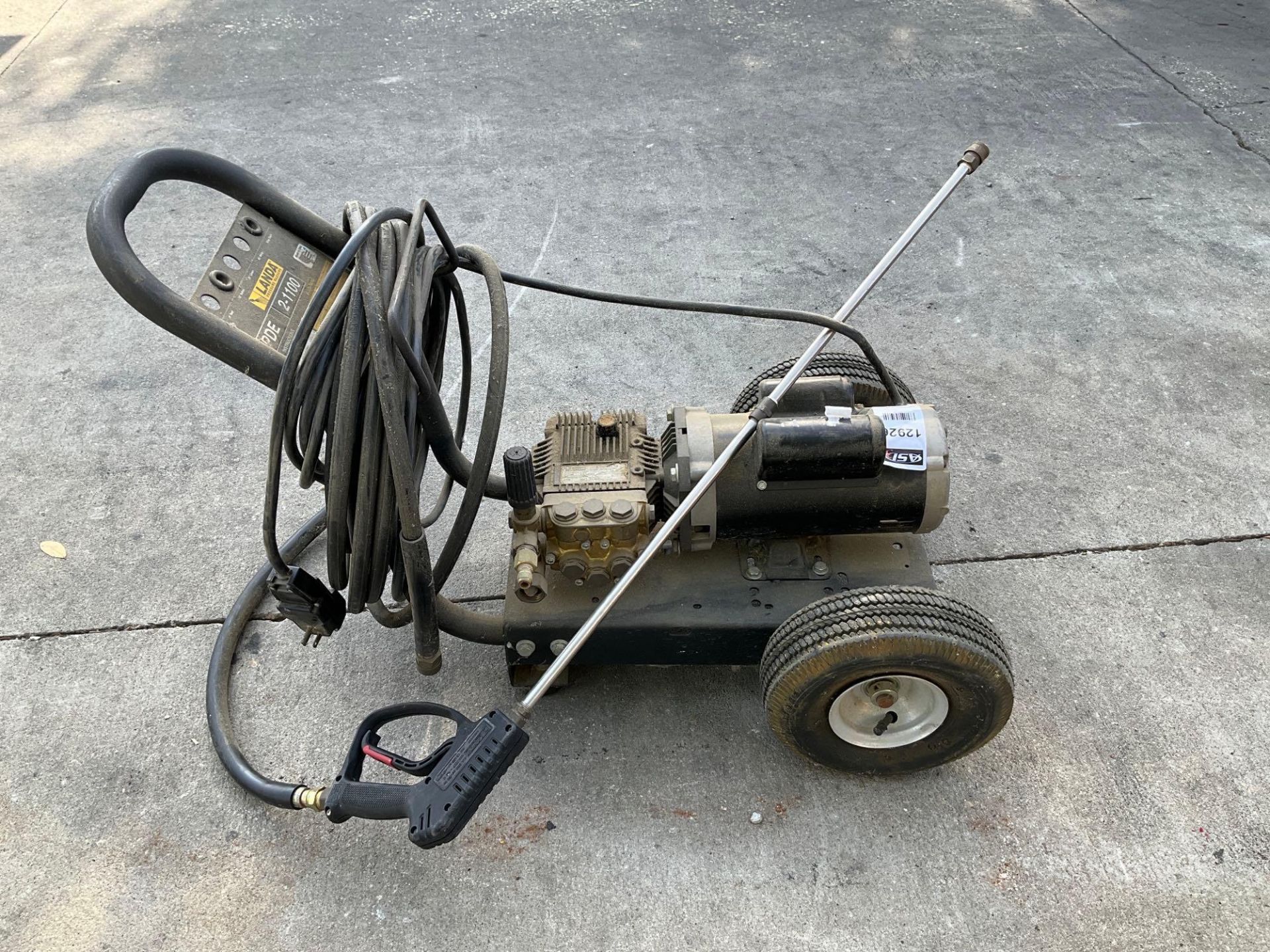 LANDA PRESSURE WASHER MODEL PDE 2-1100 WITH BALDOR COMMERCIAL MOTOR, APPROX 120V, PHASE 1, APPROX 10 - Image 6 of 12