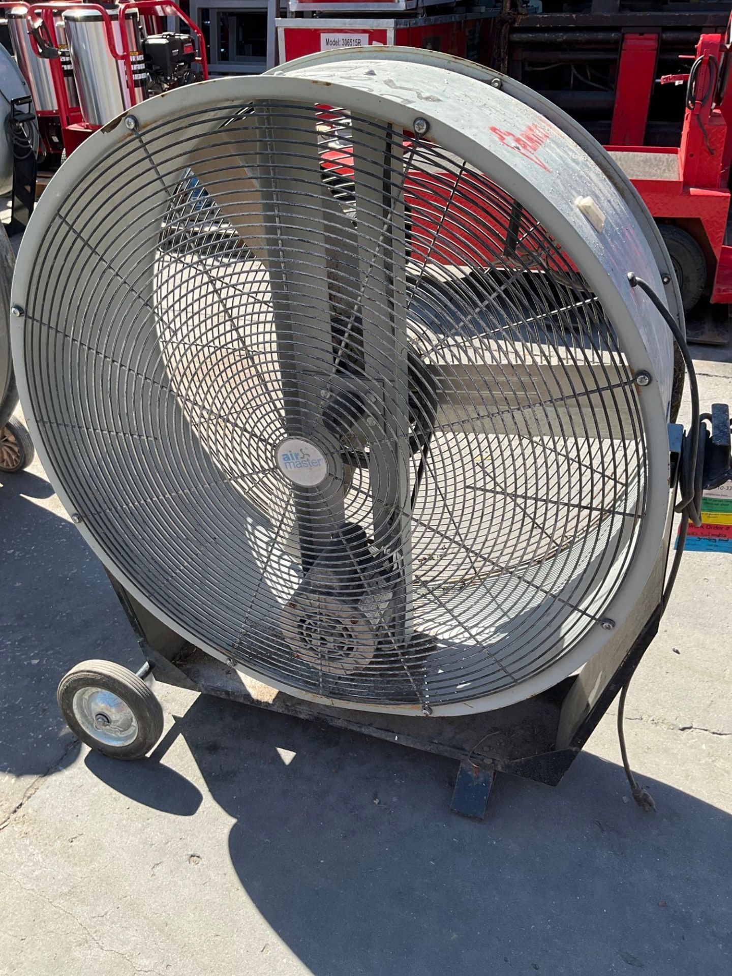 AIRMASTER BELT DRIVE PORTABLE MANCOOLER FAN ON WHEELS, ELECTRIC, DID NOT POWER ON