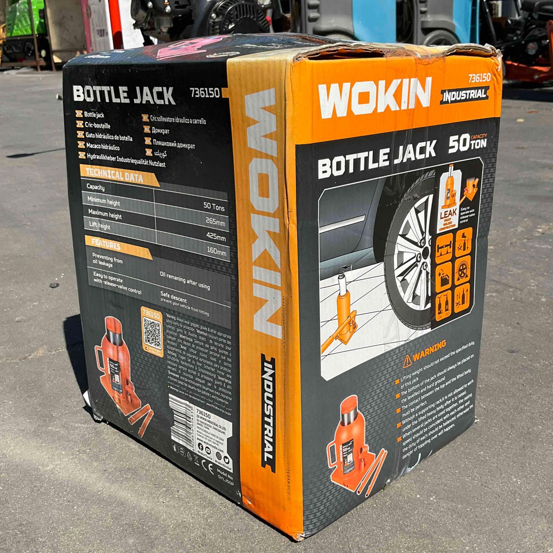 INDUSTRIAL WOKIN BOTTLE JACK, APPROX 50TON CAPACITY - Image 5 of 7