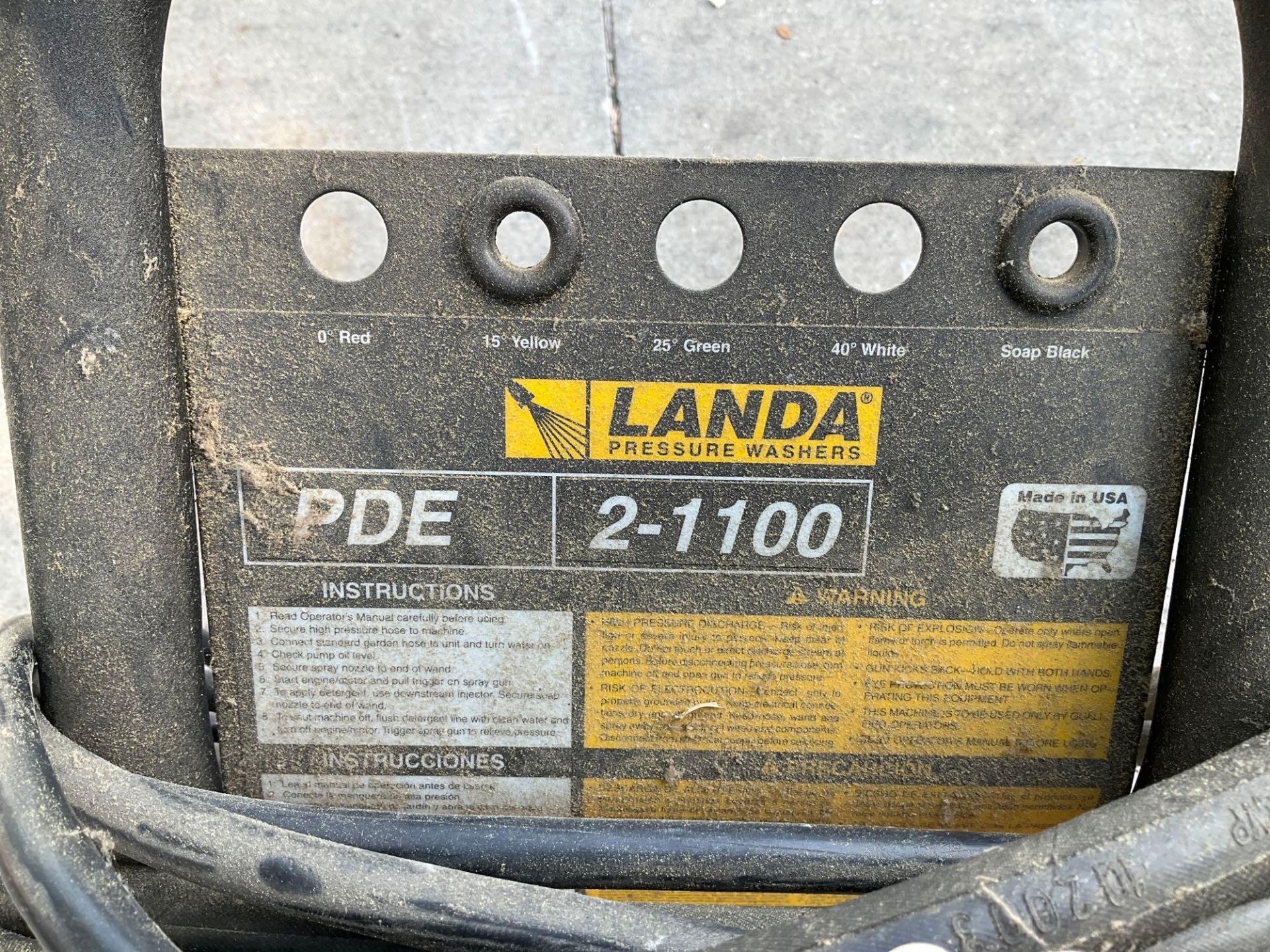 LANDA PRESSURE WASHER MODEL PDE 2-1100 WITH BALDOR COMMERCIAL MOTOR, APPROX 120V, PHASE 1, APPROX 10 - Image 9 of 12