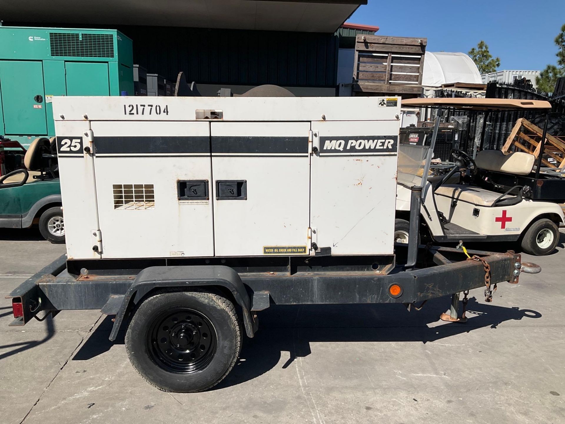 MULTIQUIP WHISPERWATT 25 GENERATOR MODEL DCA-25SSIU3, DIESEL, TRAILER MOUNTED, ISUZU ENGINE, PHASE 3 - Image 12 of 21