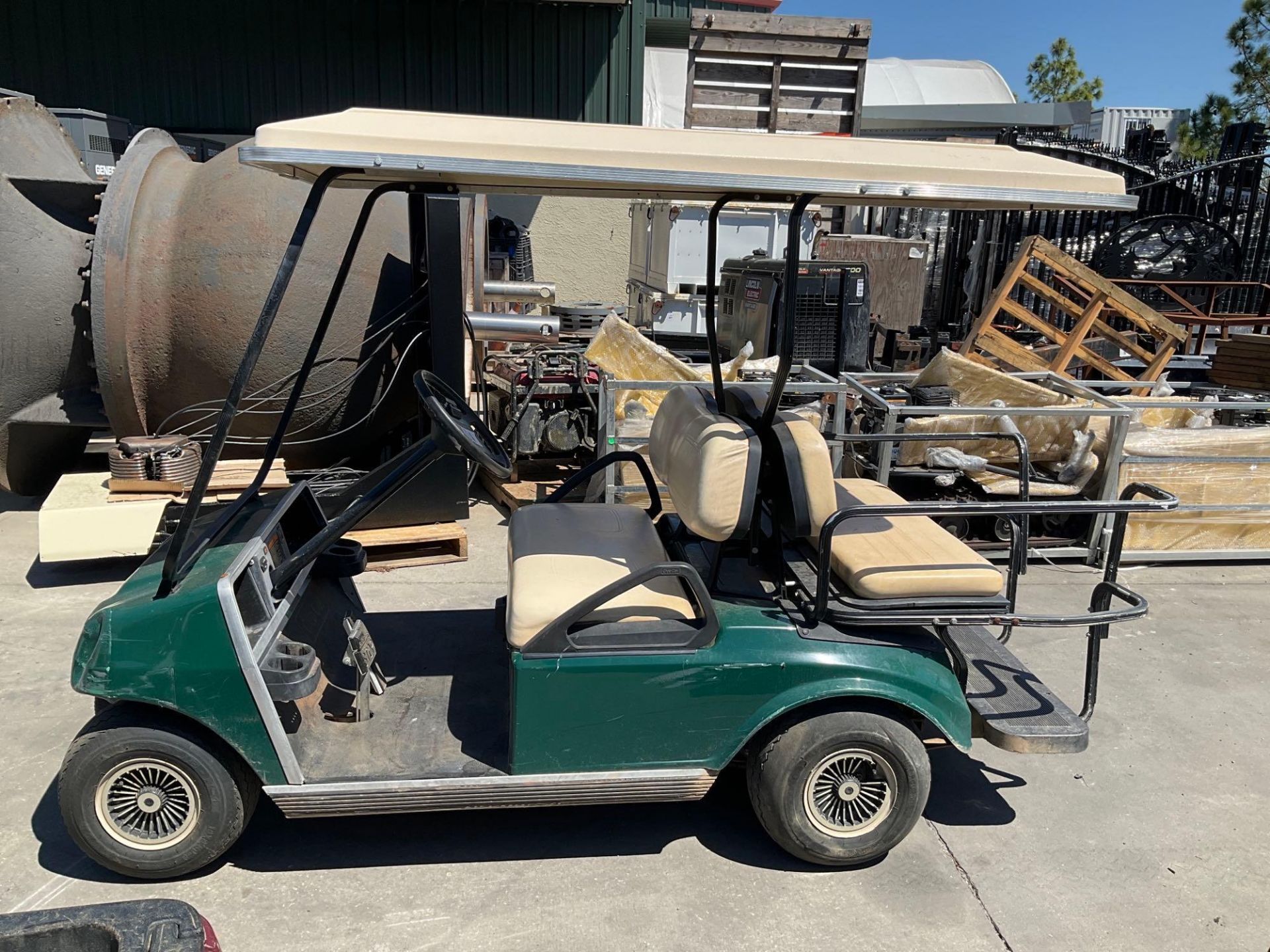 CLUB CAR GOLF CART, ELECTRIC, BACK SEAT FOLD DOWN , NEW BATTERIES, BILL OF SALE ONLY, RUNS AND DRIVE