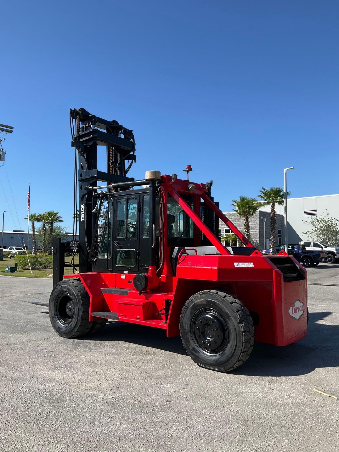 TAYLOR FORKLIFT MODEL T-300M, DIESEL, DOUBLE ENTRY ENCLOSED CAB, APPROX MAX CAPACITY 30,000LBS - Image 3 of 15