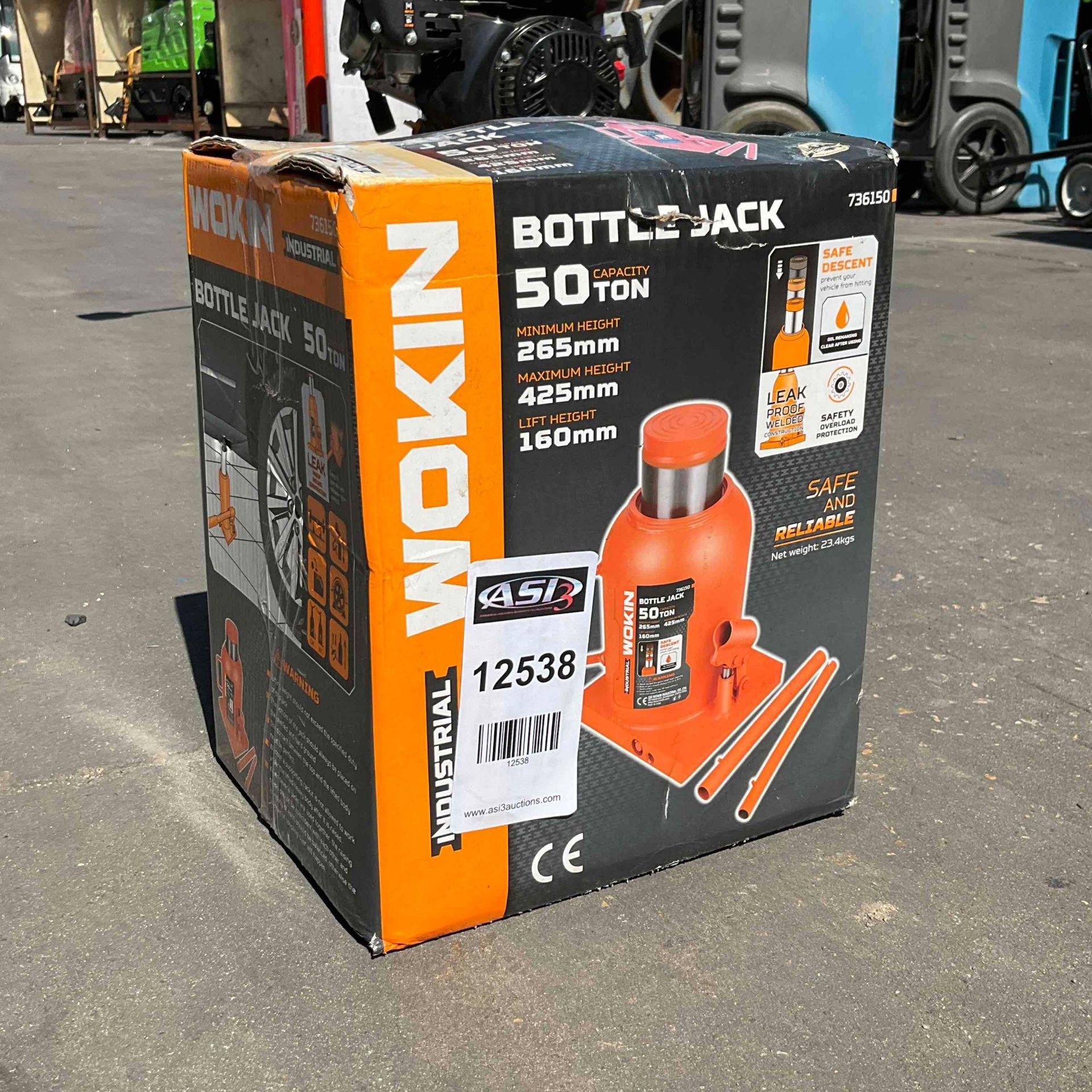 INDUSTRIAL WOKIN BOTTLE JACK, APPROX 50TON CAPACITY