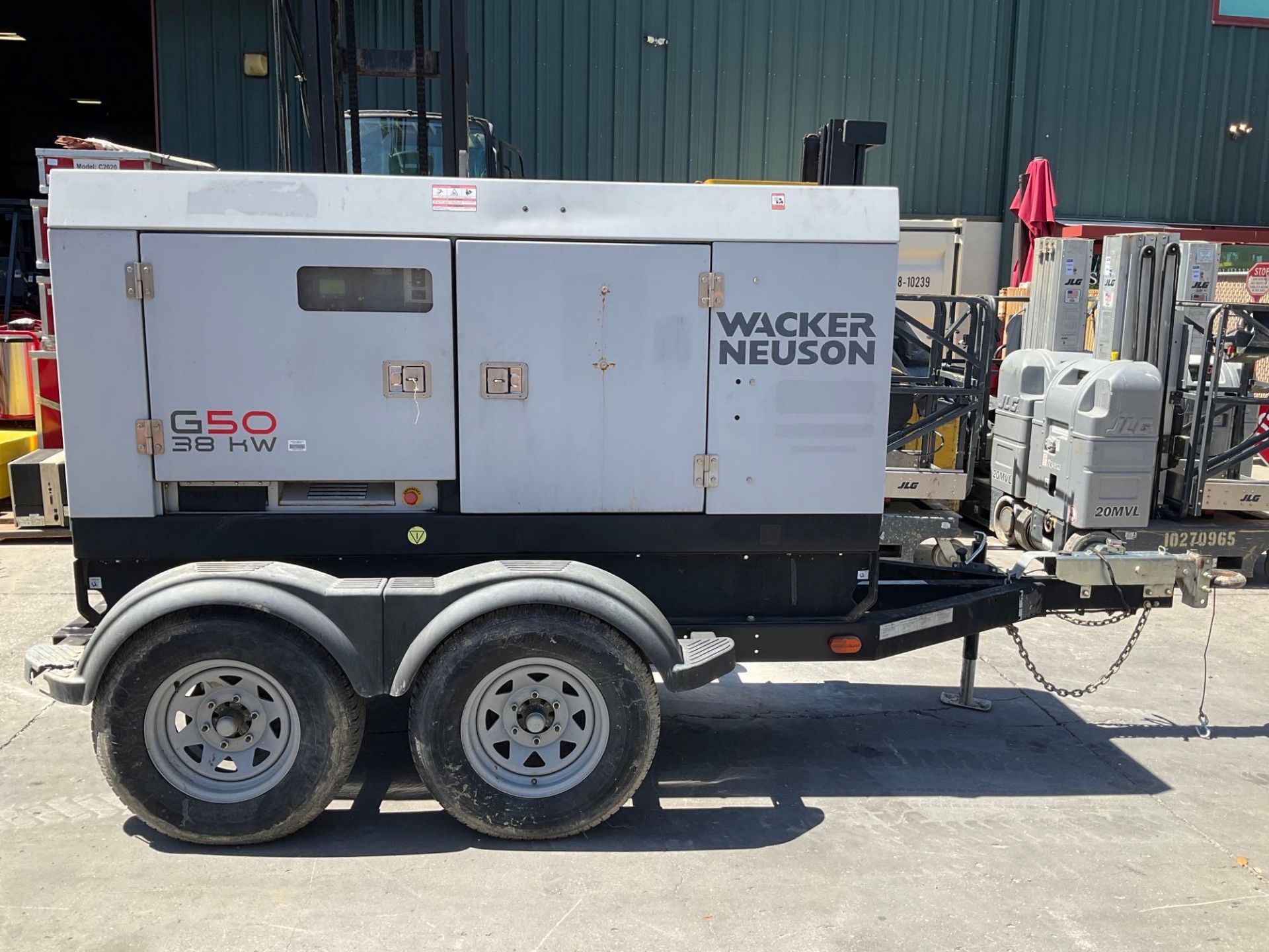 2017 WACKER NEUSON GENERATOR MODEL G50, DIESEL, TRAILER MOUNTED, PHASE 3/1 , APPROX PRIME RATING 38K - Image 8 of 21