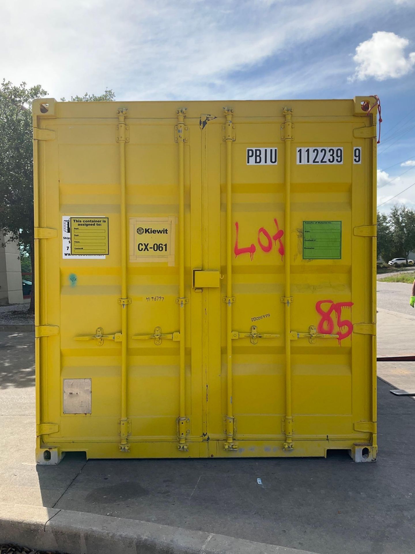 2019 20' STORAGE CONTAINER WITH SIDE ROLL UP DOORS, APPROX 102” TALL x 96” WIDE x 238” DEEP ( CONTEN - Image 8 of 9