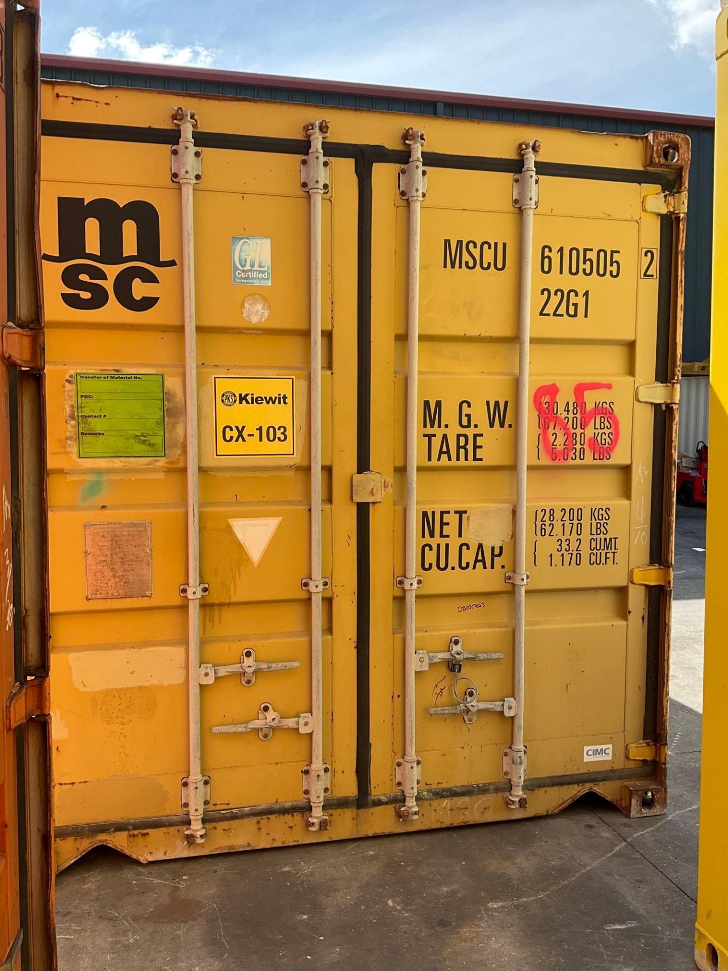 20' STORAGE CONTAINER WITH SIDE ROLL UP DOORS, APPROX 102” TALL x 96” WIDE x 238” DEEP ( CONTENTS NO - Image 7 of 12