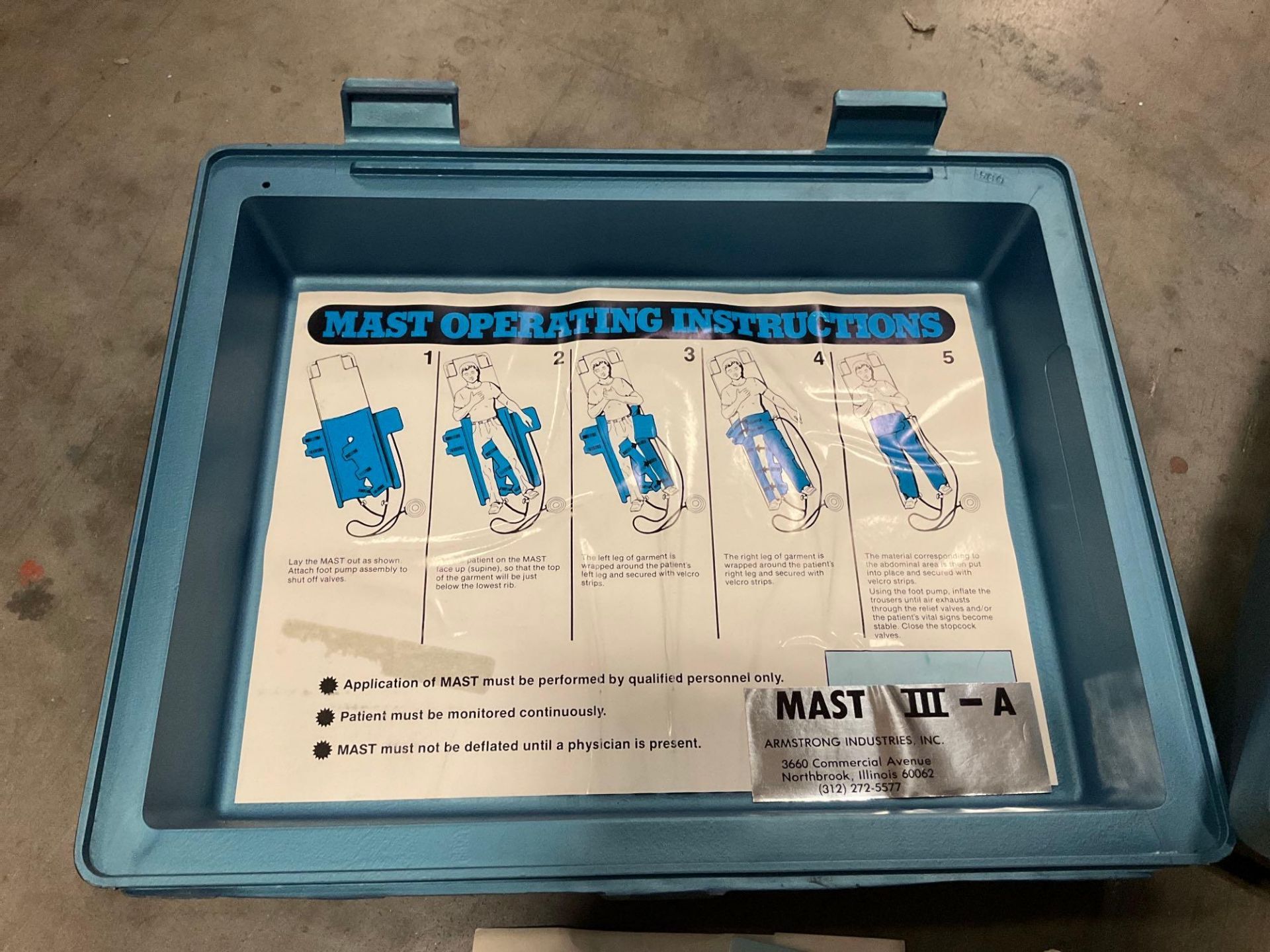 ARMSTRONG INDUSTRIAL MEDICAL ANTI SHOCK TROUSERS MAST III-A IN CARRYING CASE - Image 3 of 5