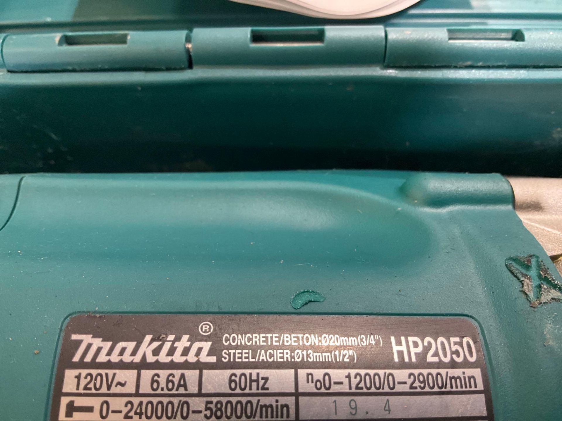 MAKITA 2 SPEED HAMMER DRILL MODEL HP2050WITH CARRYING CASE , RECONDITIONED, APPROX 120VOLTS, APPROX - Image 5 of 6