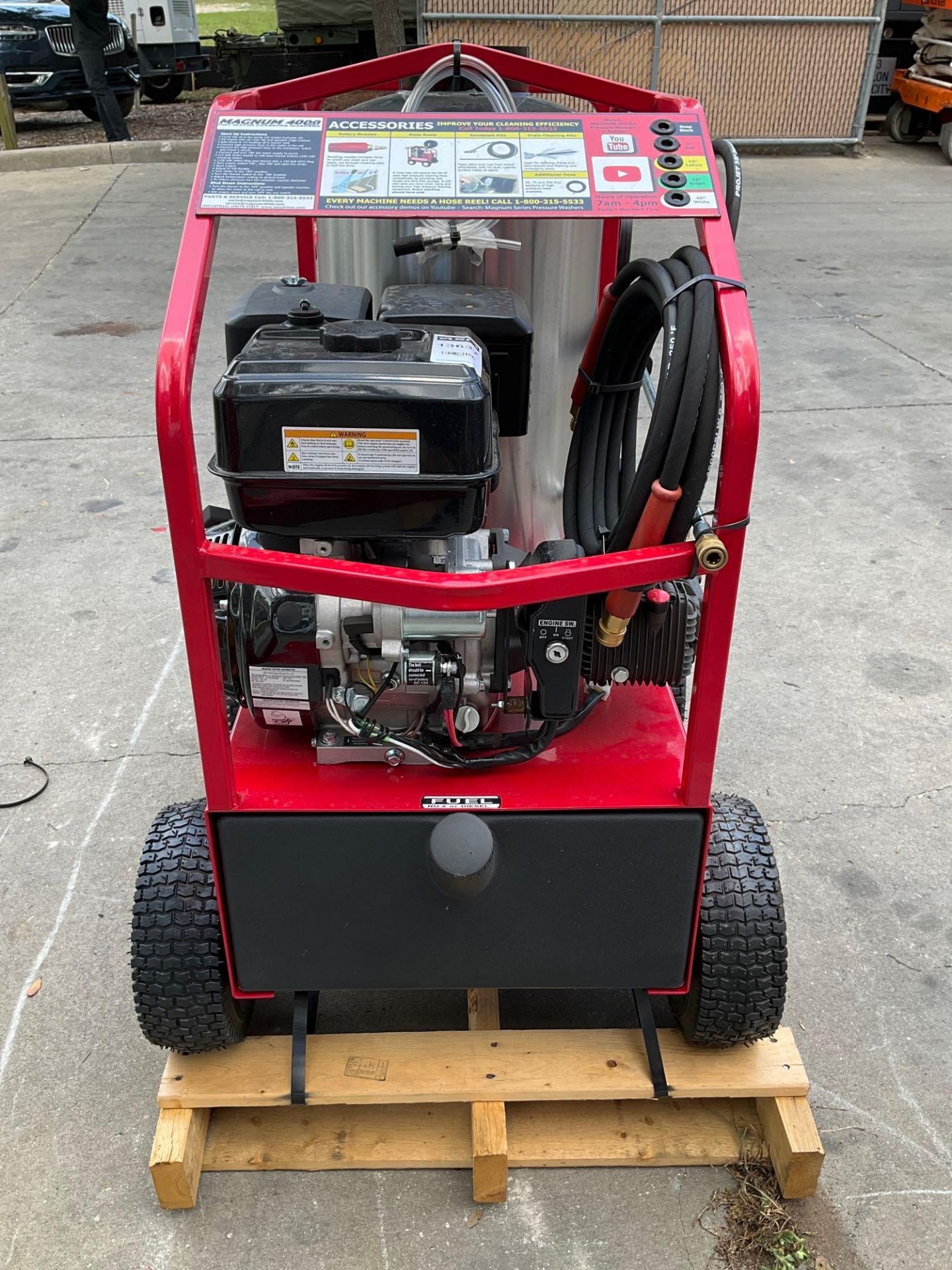 UNUSED 2023 MAGNUM 4000 SERIES GOLD HOT WATER PRESSURE WASHER,DIESEL GAS POWER, ELECTRIC START, APPR - Image 12 of 14