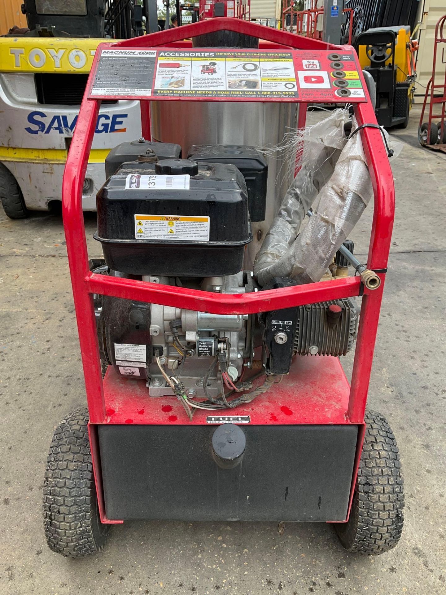 UNUSED 2023 MAGNUM 4000 SERIES GOLD HOT WATER PRESSURE WASHER,DIESEL GAS POWER, ELECTRIC START, APPR - Image 11 of 11