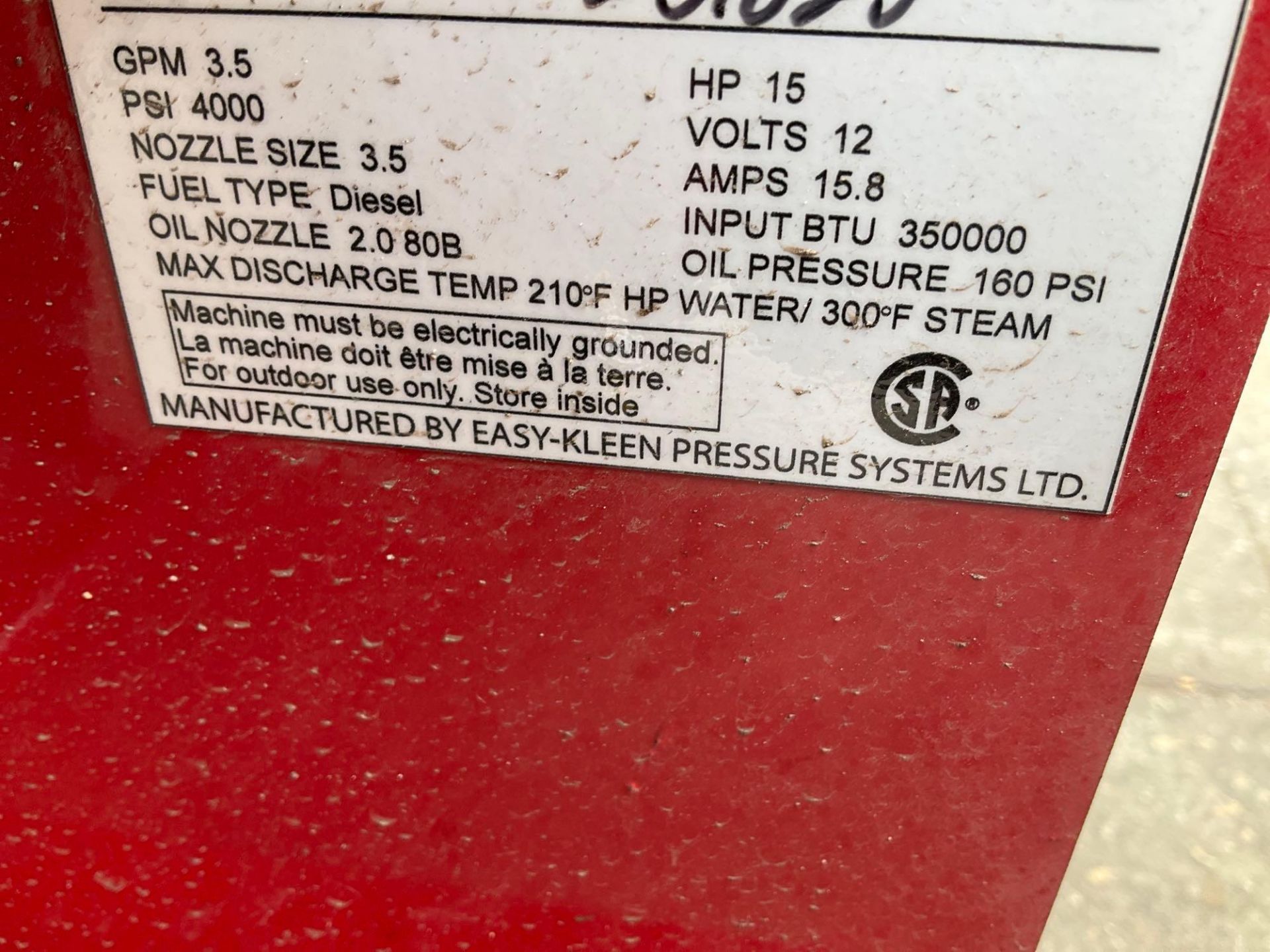 UNUSED 2023 MAGNUM 4000 SERIES GOLD HOT WATER PRESSURE WASHER,DIESEL GAS POWER - Image 7 of 14