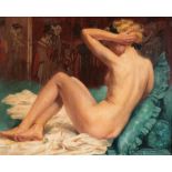 Henri Joseph Thomas (1878-1972), reclining female nude, oil on canvas, 60 x 73 cm