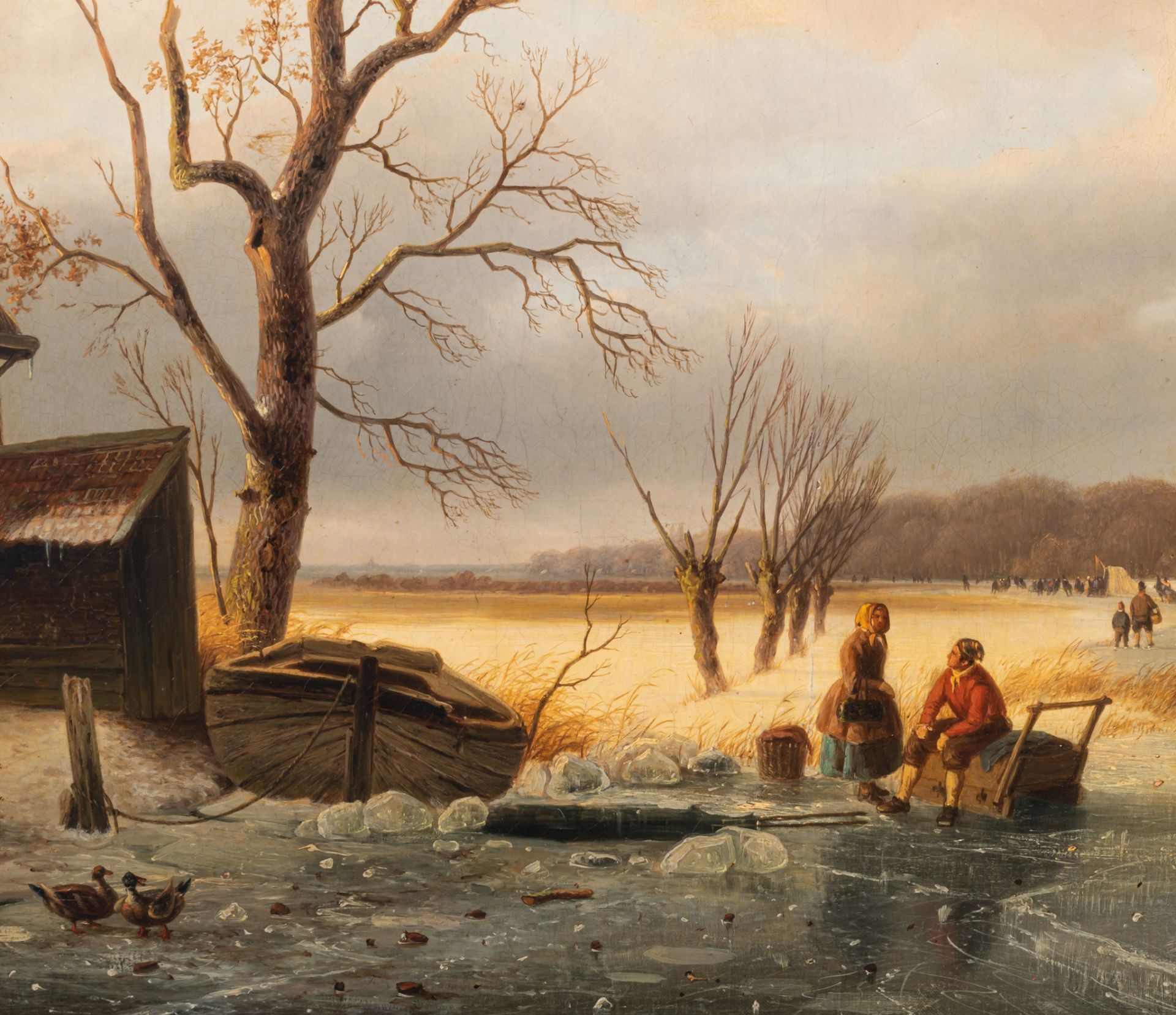 Nicolaas Johannes Roosenboom (1805-1880), skaters on the ice, oil on canvas, 58 x 75 cm - Bild 5 aus 6