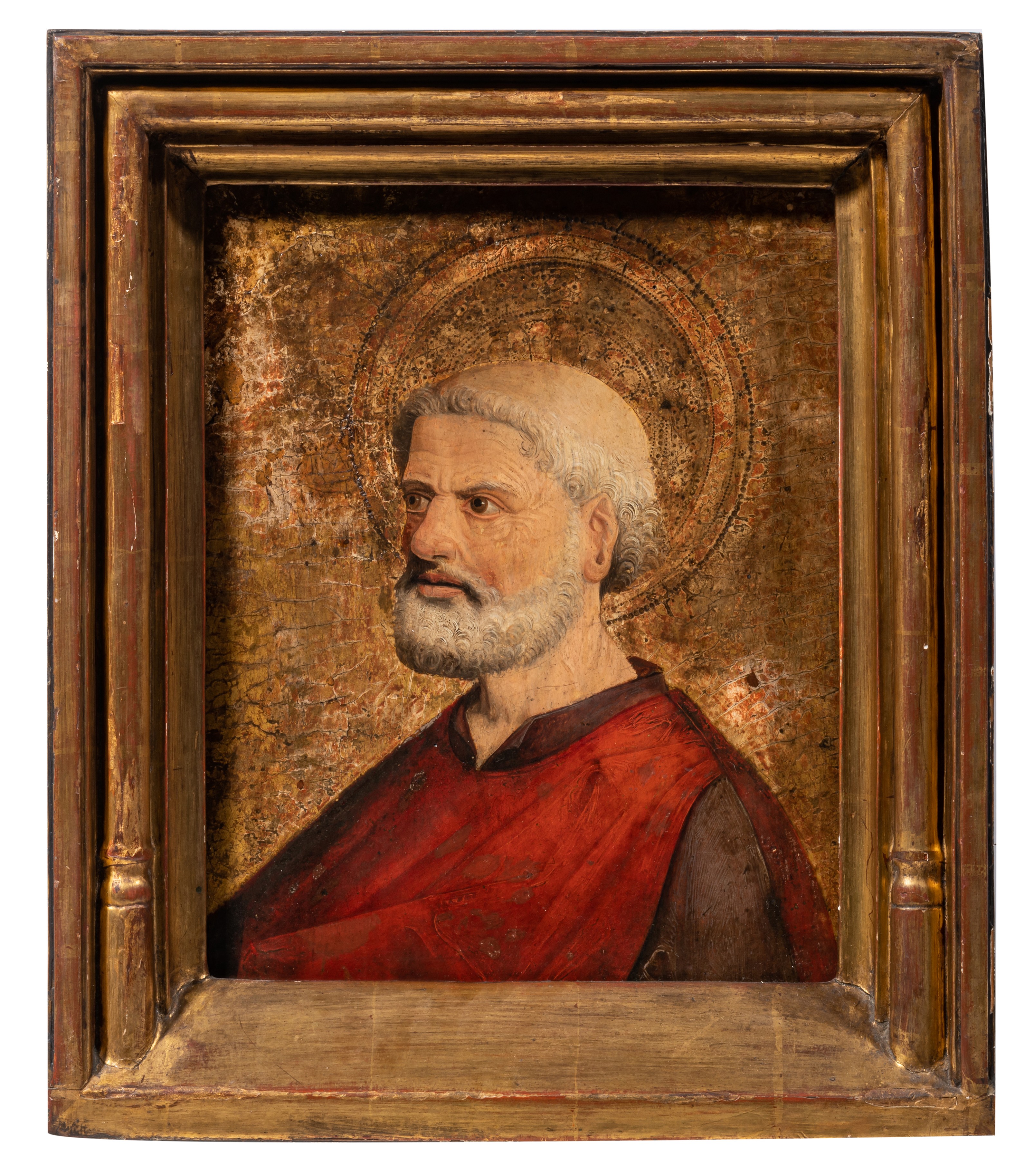 A rare quattrocento portrait of a Saint (Mark), tempera on gold ground wood, 27 x 33 cm - Image 2 of 5