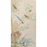 A Chinese painting, ink and gouache on silk, 20thC