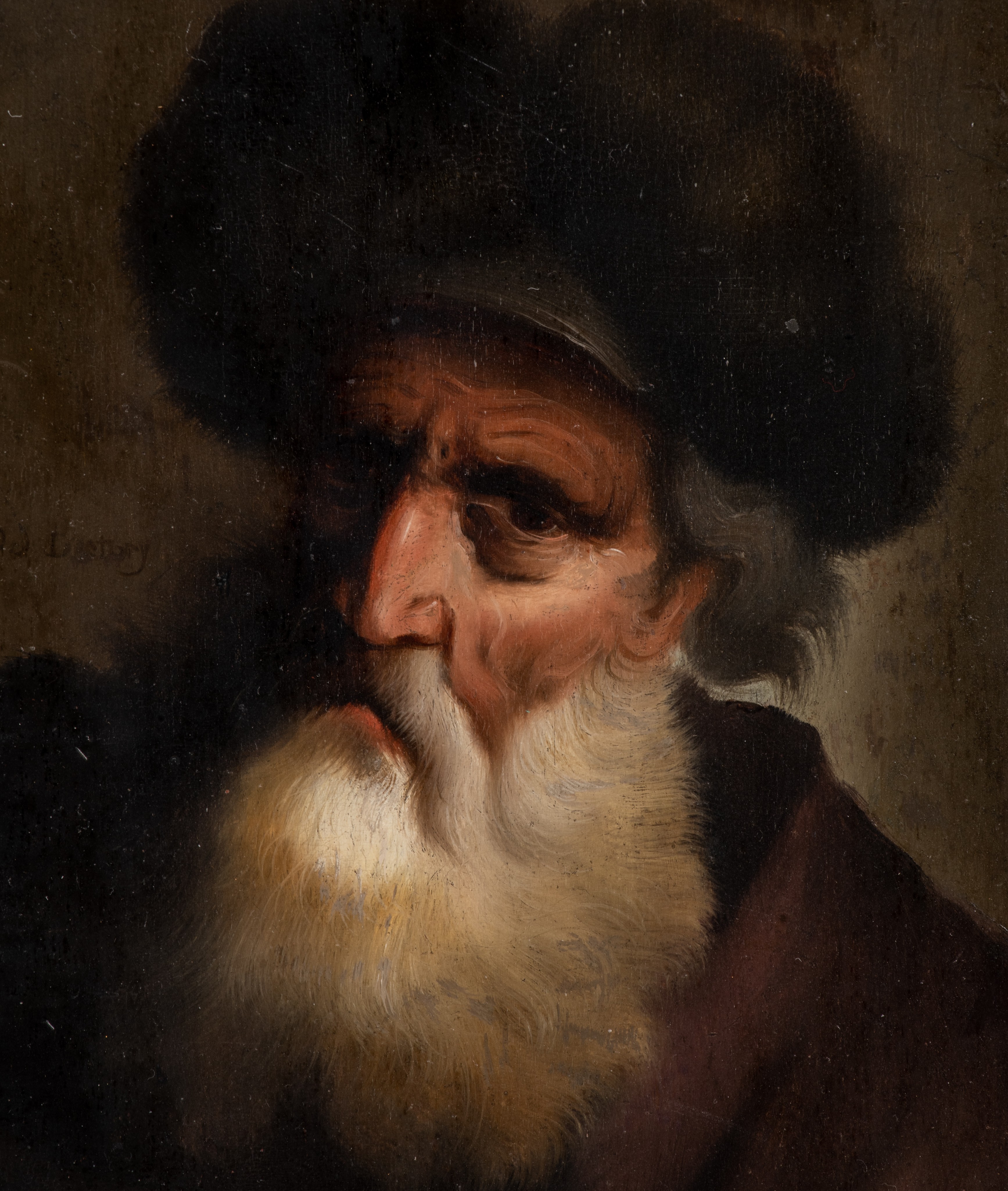 Christian Wilhelm Ernst Dietrich (1712-1774), portrait of a bearded man, oil on panel, 19,5 x 27 cm - Image 4 of 4