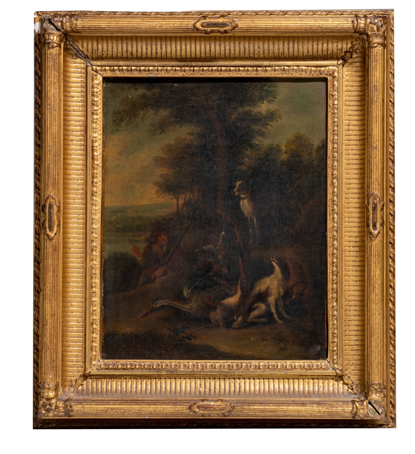 A pair of pendant paintings of hunting scenes, oil on canvas, 25 x 32 cm - Bild 3 aus 6