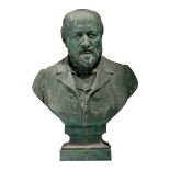 J. Lauman, bust of a nobleman, 1895, green patinated bronze, H 71 cm