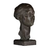 Rik Wouters (1882-1916), the bust of a young woman, patinated bronze, H 37,5 cm
